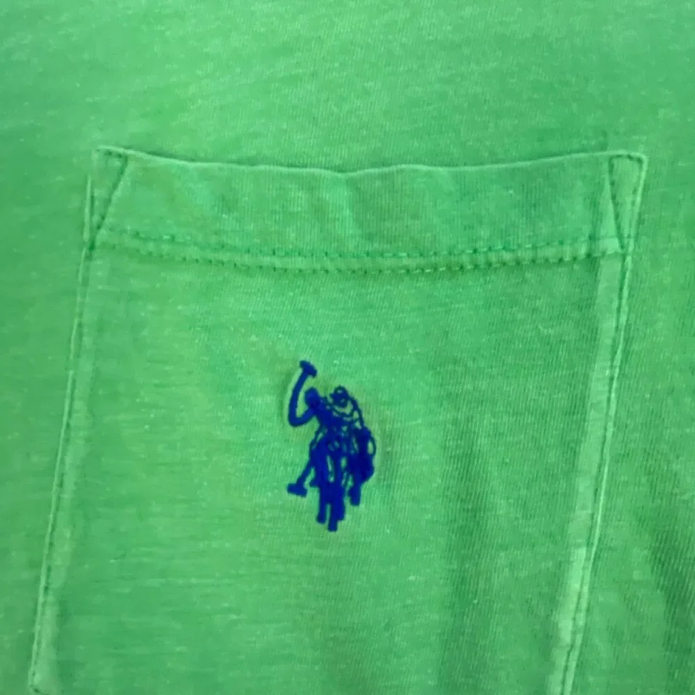US Polo Assn Mens Short Sleeve Pocket T-Shirt Crew Neck Embroidered Green Size L